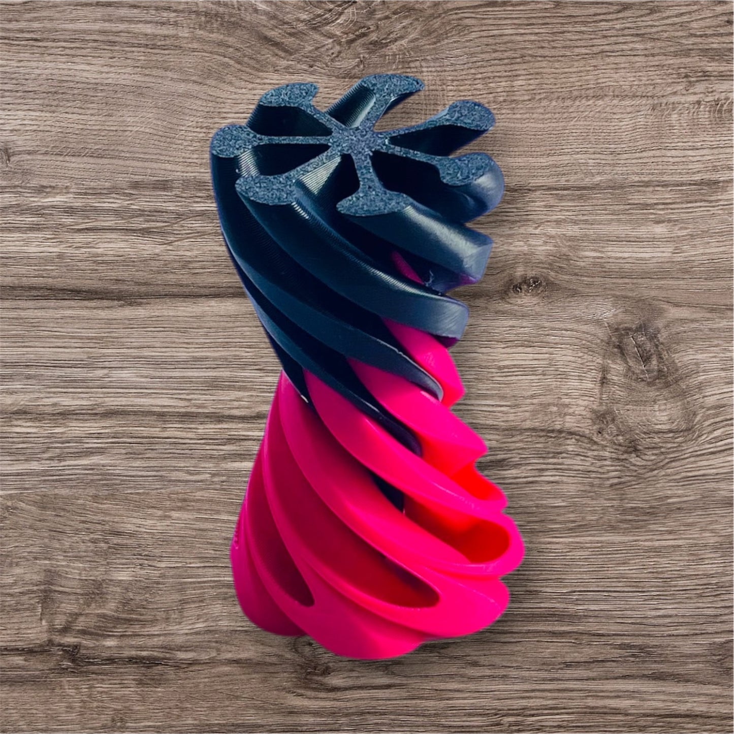 Passthrough/Spiral Cone Fidget (Black and Hot Pink)