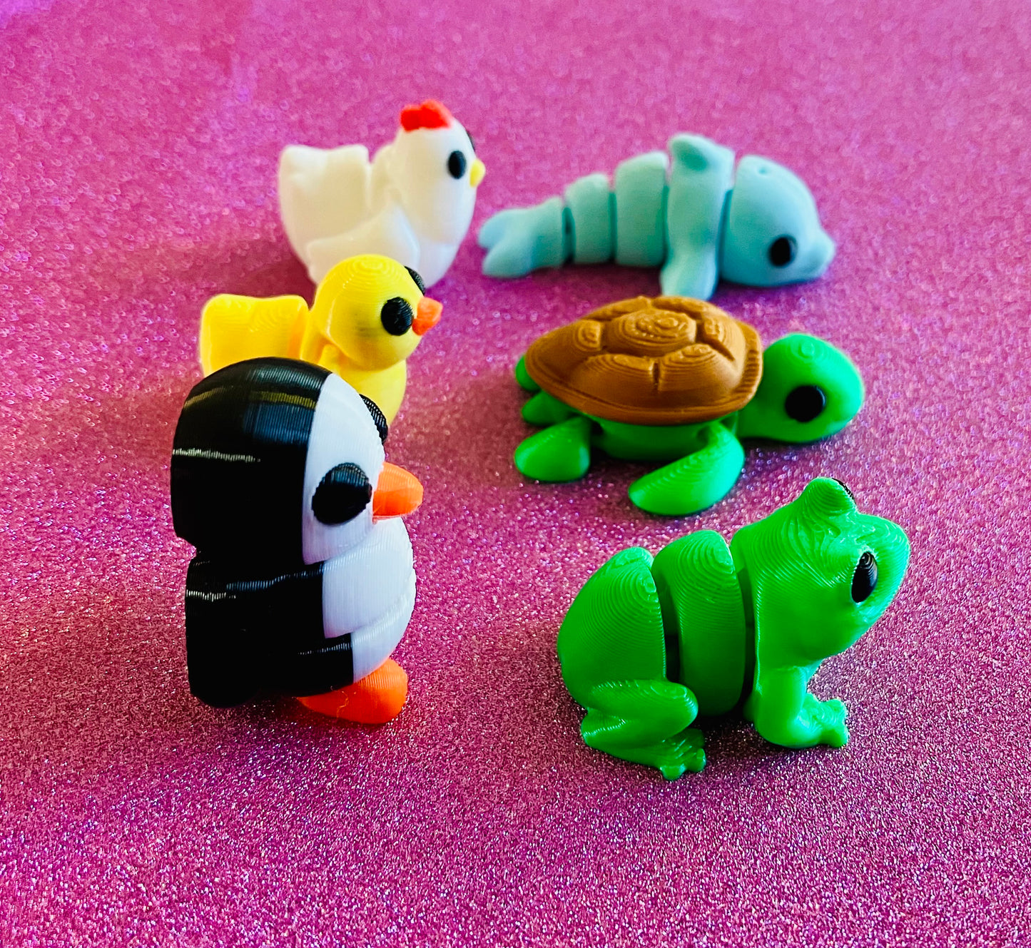 3D Printed Mini Articulated Animals Pack of 6