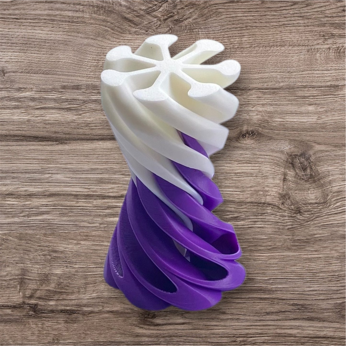 Passthrough/Spiral Cone Fidget (White and Purple)