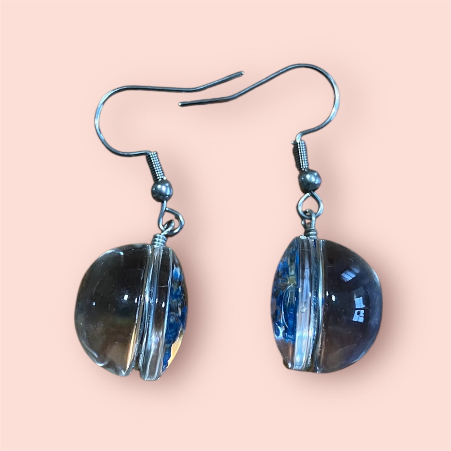 Dark Blue Flower Earrings