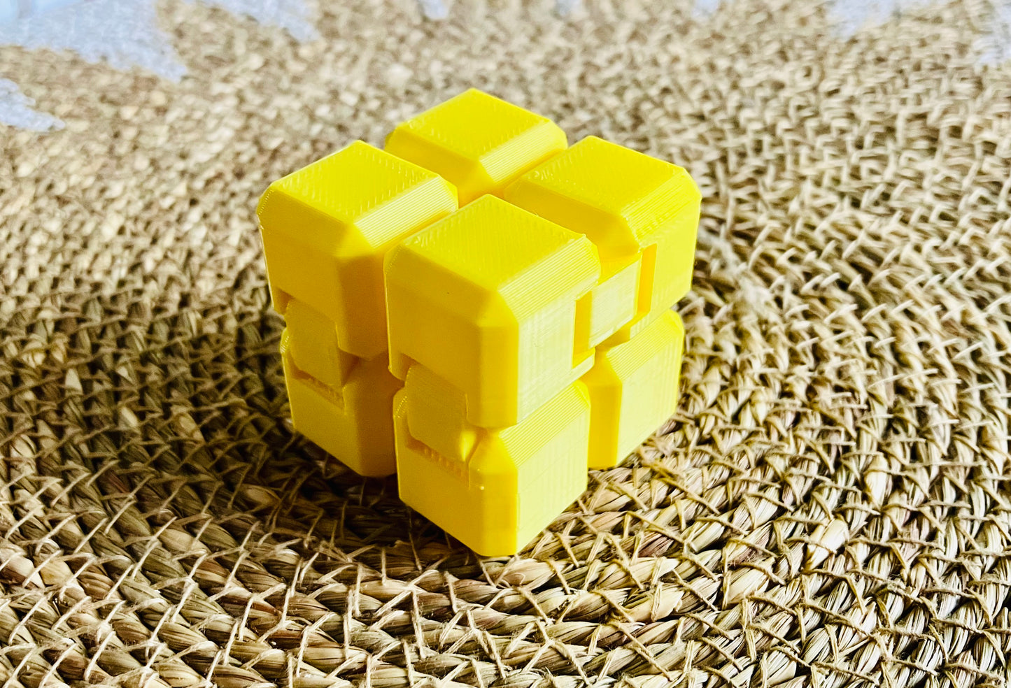 3D Printed Infinity Fidget Cube (Yellow)