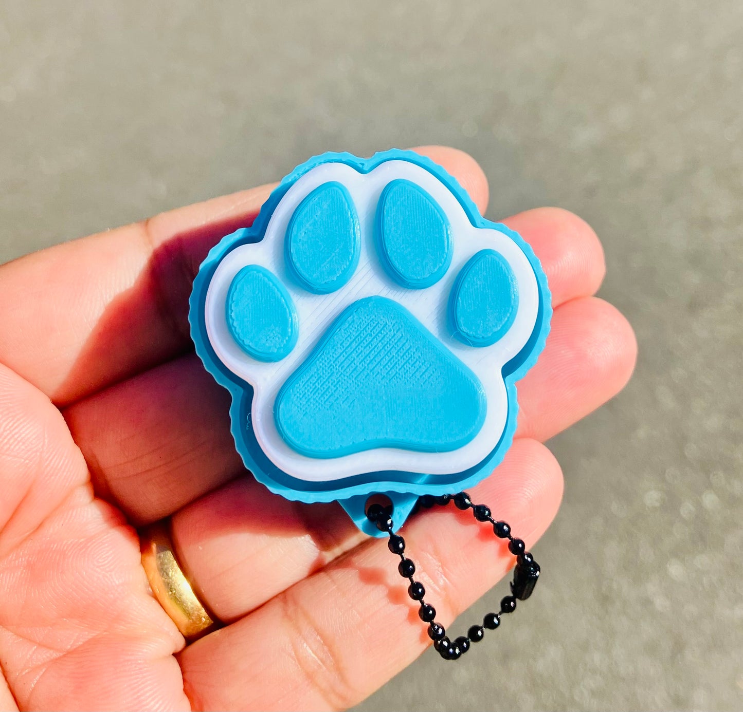 Sky Blue Paw Clicker Keychain/Bagchain #14