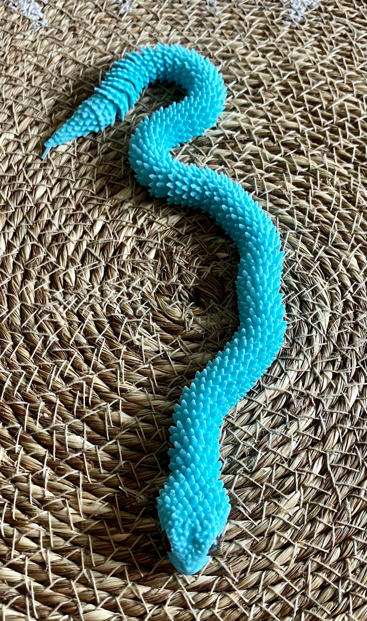 3D Printed Articulated Snake (Sky Blue)