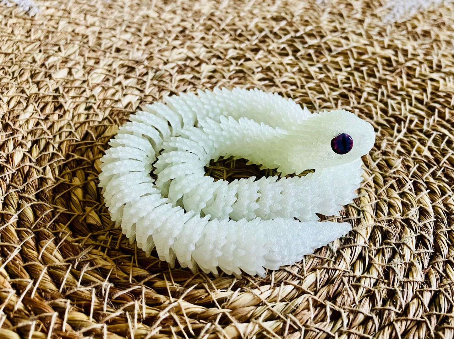 3D Printed Articulated Snake (Greenish Glow In the Dark)