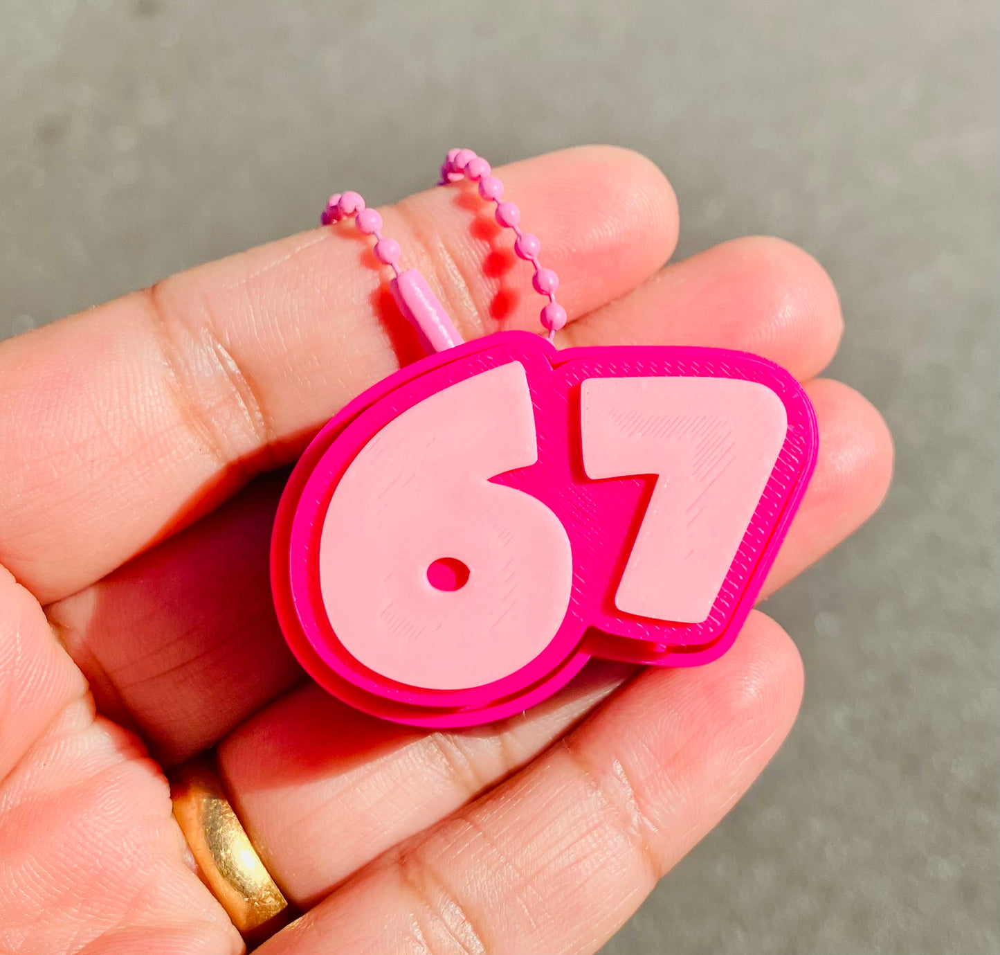 Keychain/Bagchain #16 (Hot Pink/Light Pink 67 Clicker)