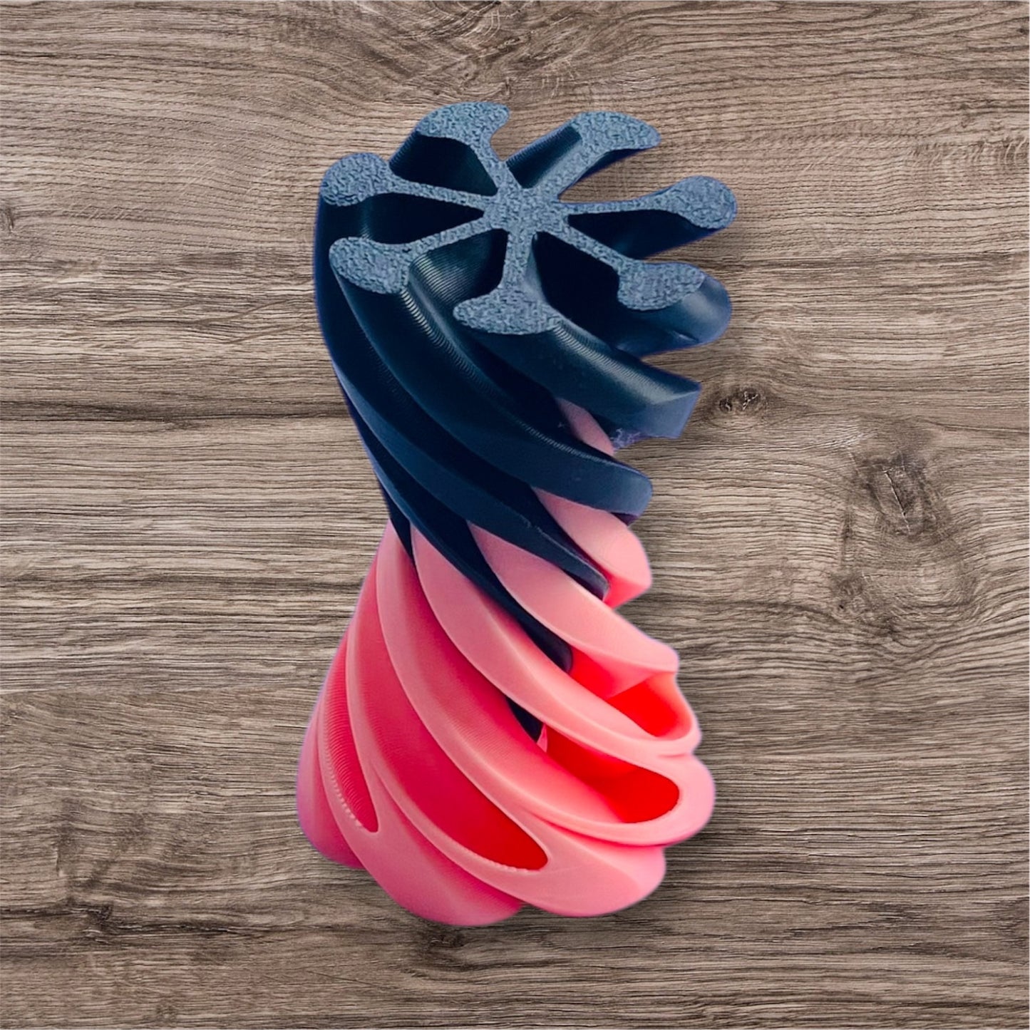 Passthrough/Spiral Cone Fidget (Black and Light Pink)