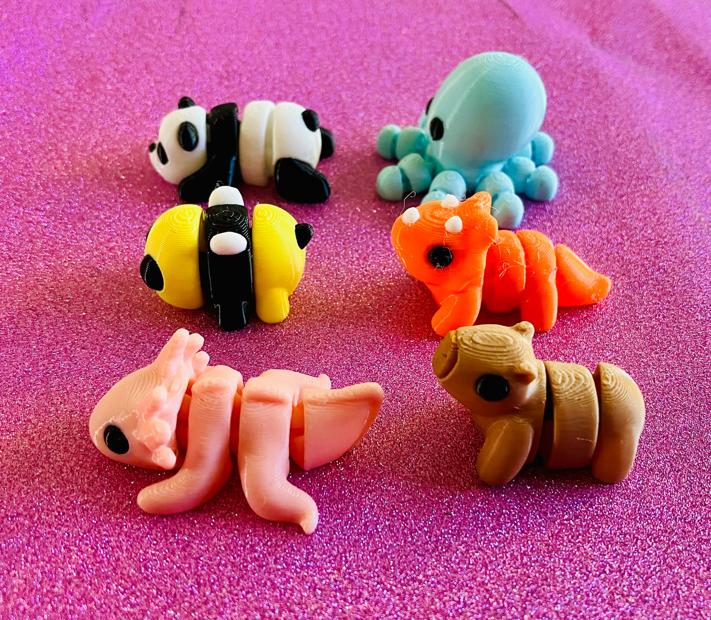 3D Printed Mini Articulated Animals Pack of 6