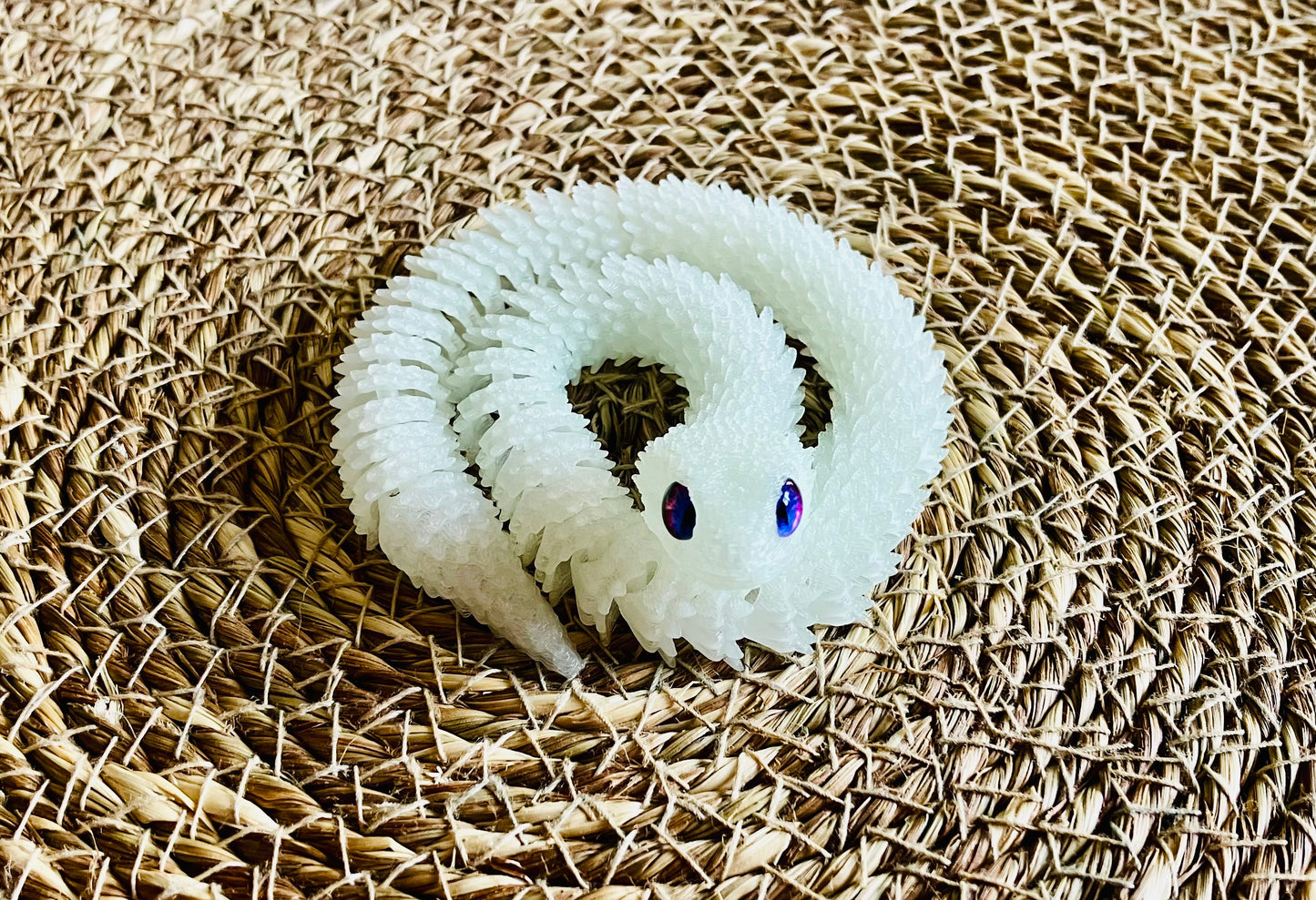 3D Printed Articulated Snake (Greenish Glow In the Dark)