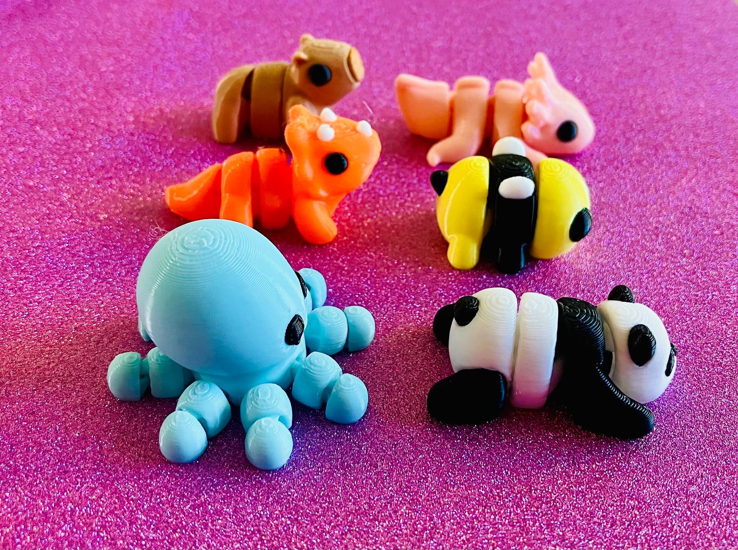 3D Printed Mini Articulated Animals Pack of 6