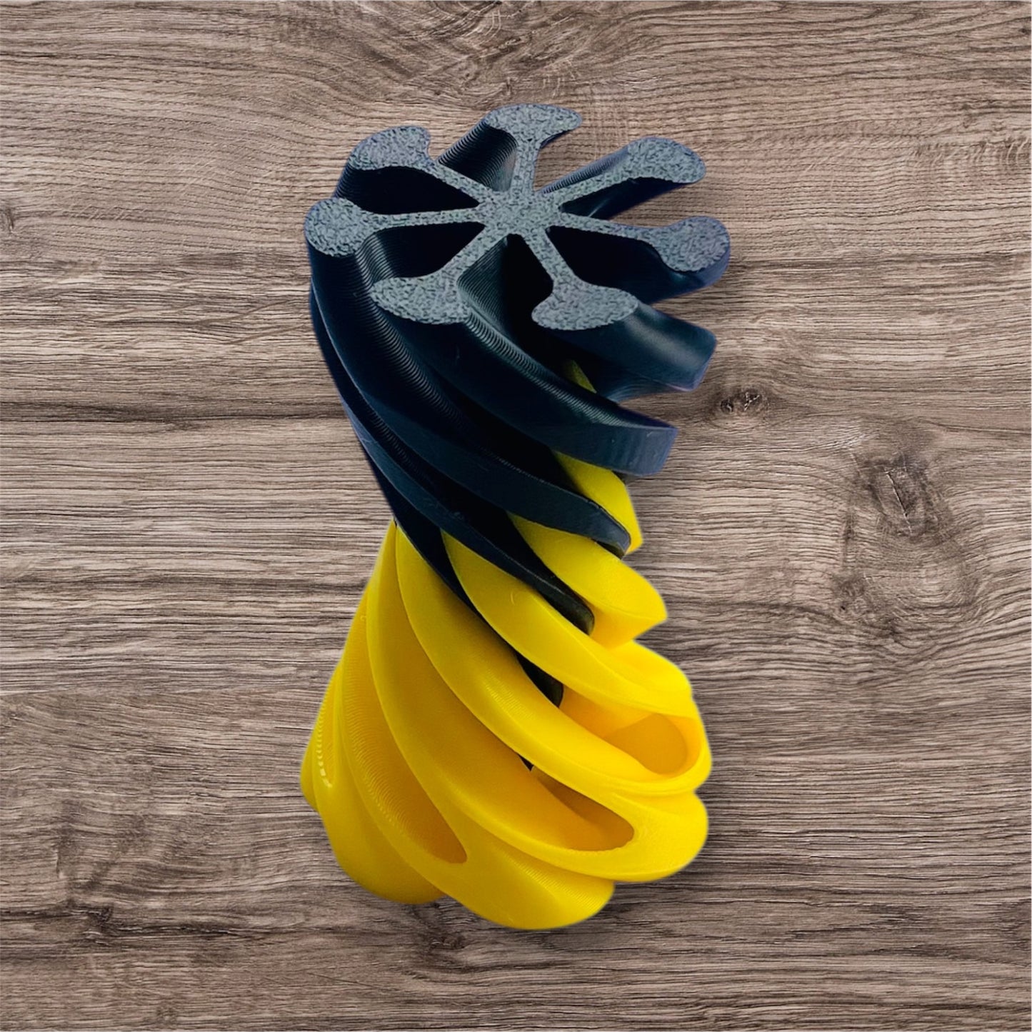 Passthrough/Spiral Cone Fidget (Black and Yellow)