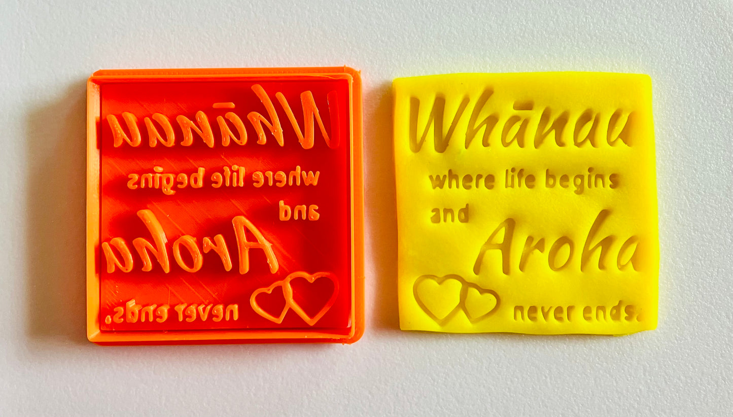 3D Printed Whānau-Aroha Doh/Clay Cutter and Stamp #38