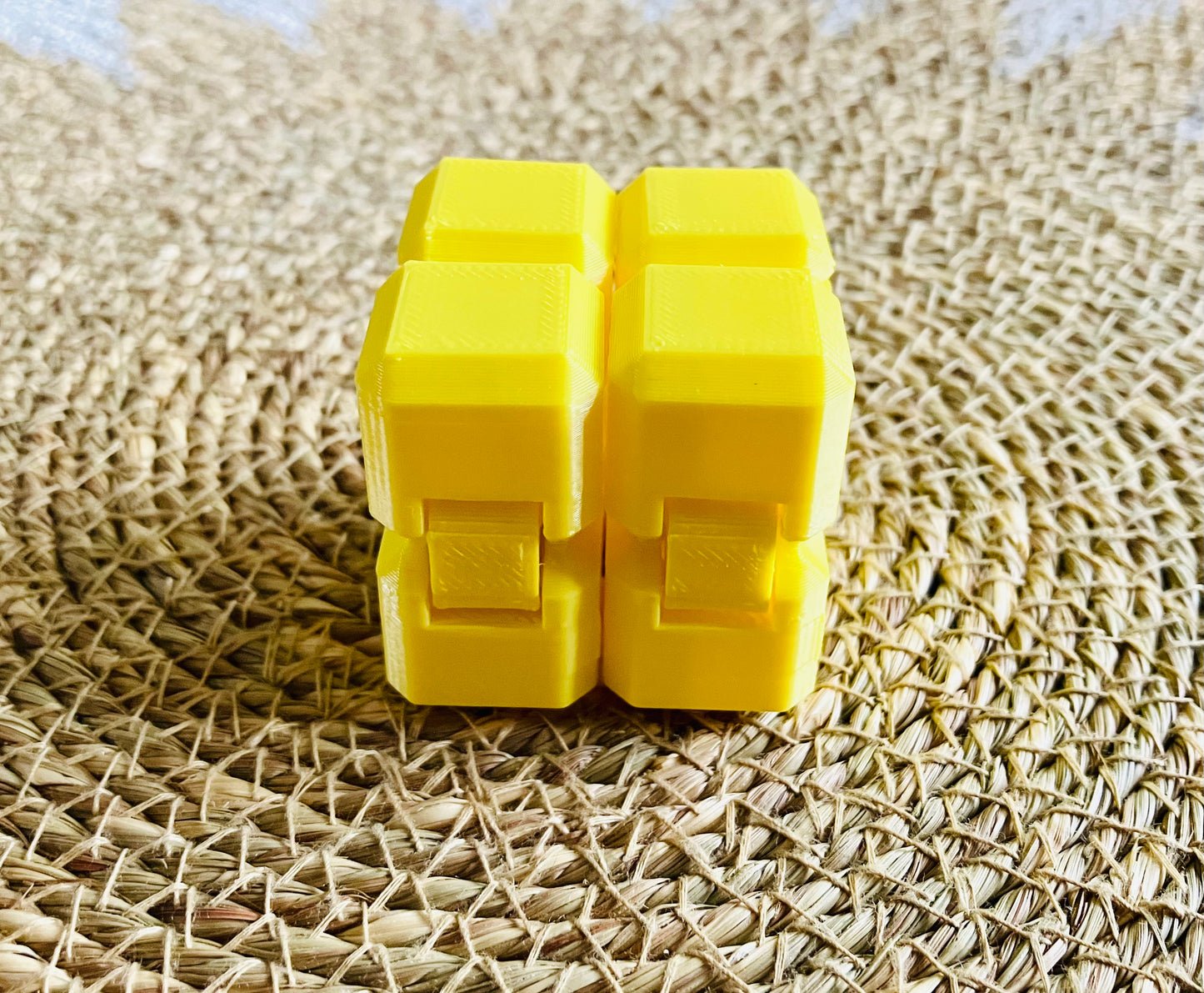 3D Printed Infinity Fidget Cube (Yellow)