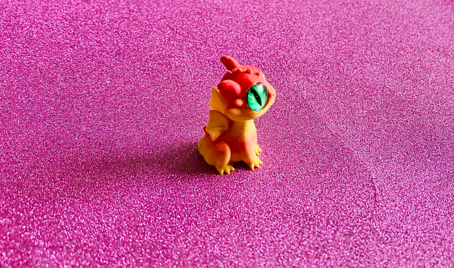 3D Printed Mini Dragon (Yellow-Orange)