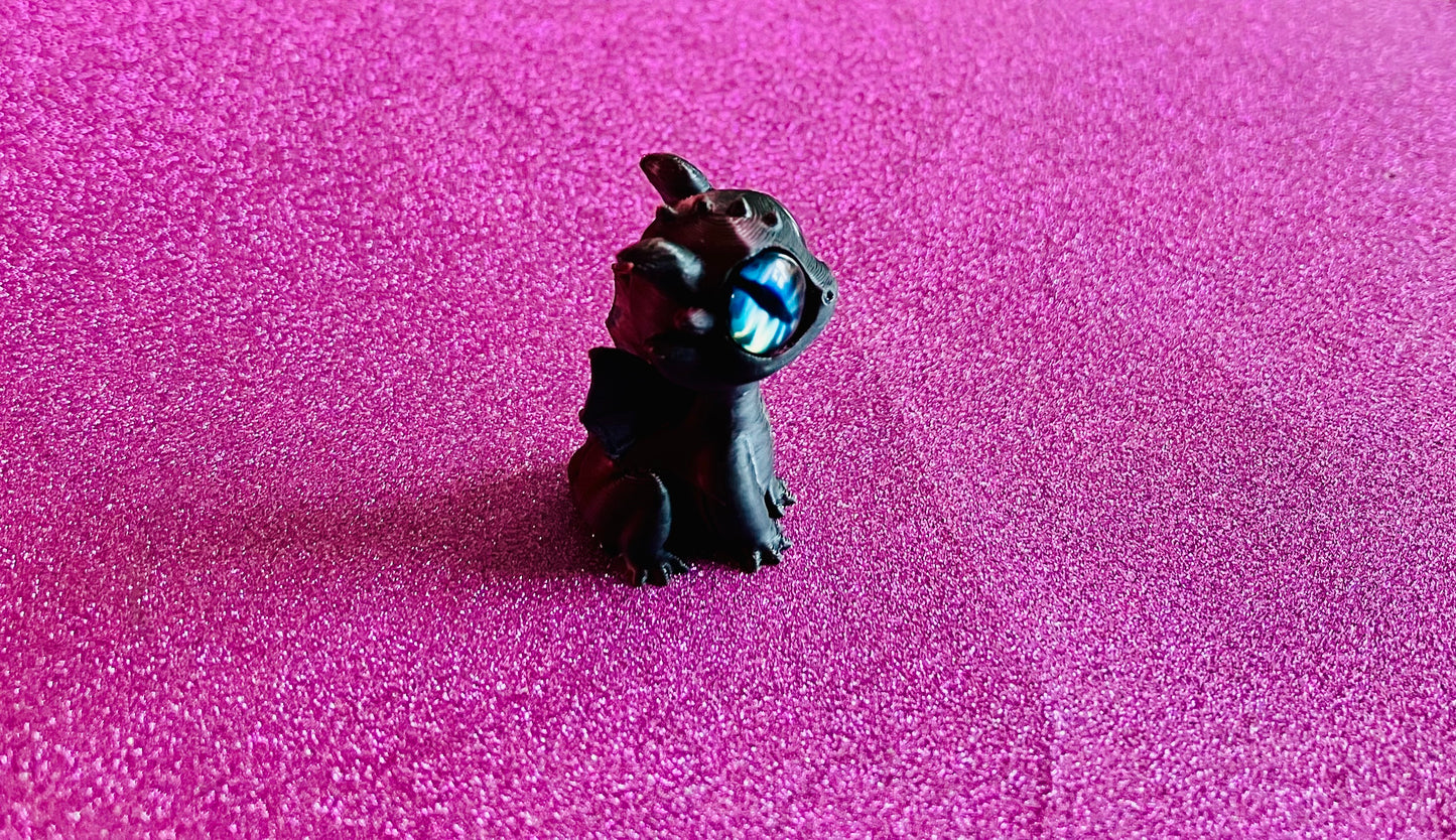 3D Printed Mini Dragon (Black-Brown)