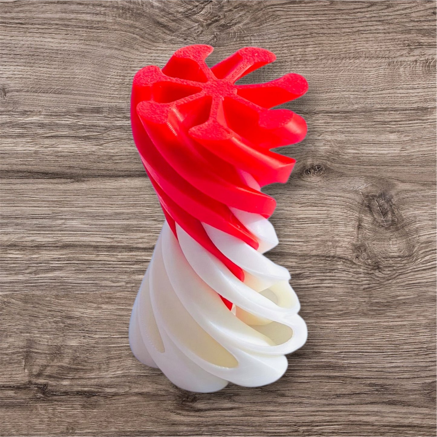 Passthrough/Spiral Cone Fidget (White and Red)