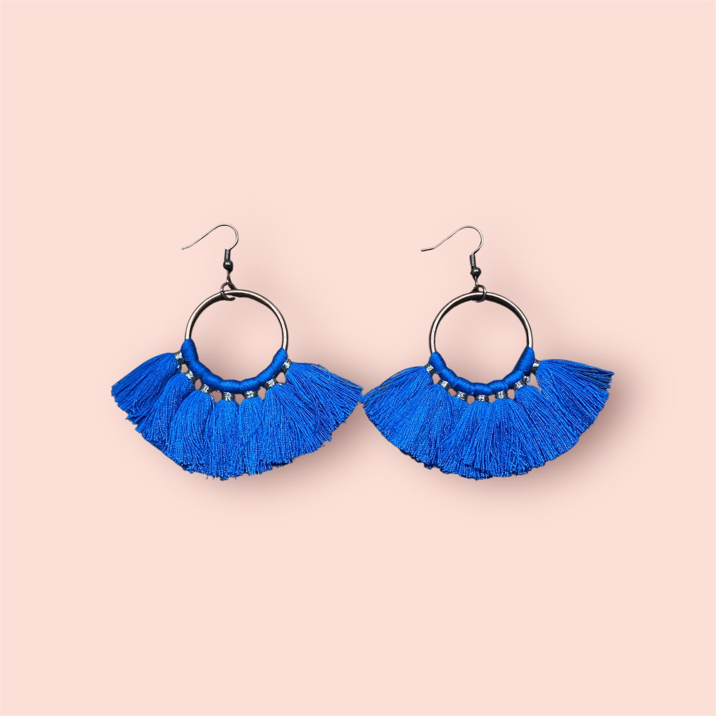 Blue Tassel Earrings