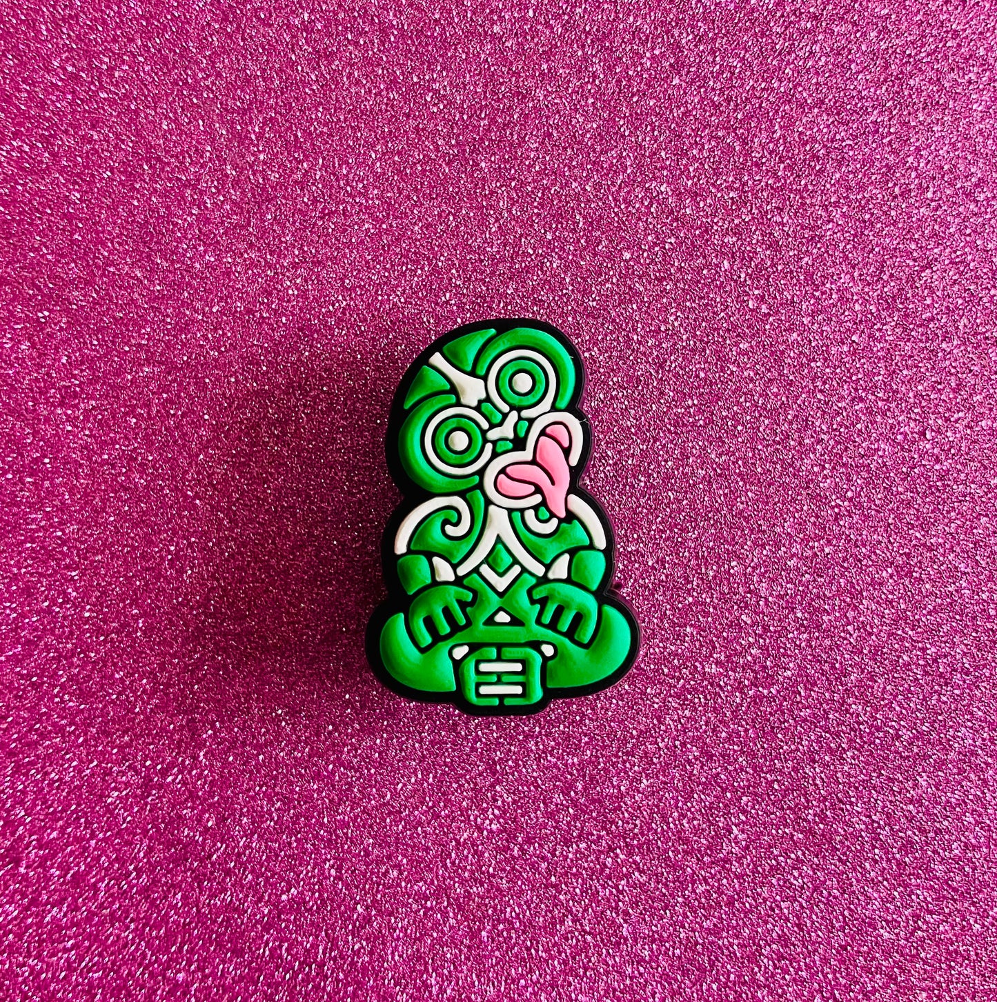 @46 Green Tiki Shoe Charm