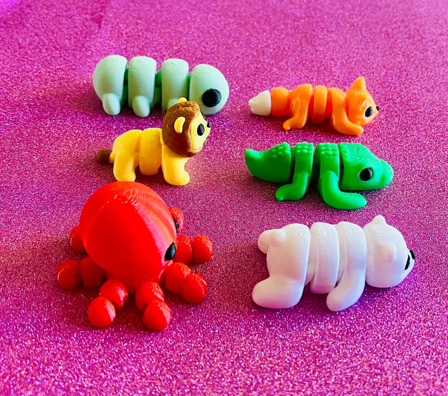 3D Printed Mini Articulated Animals Pack of 6