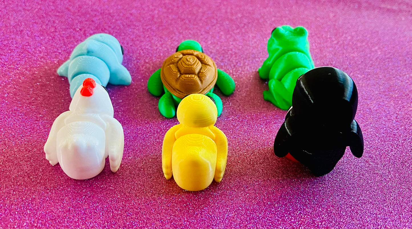 3D Printed Mini Articulated Animals Pack of 6