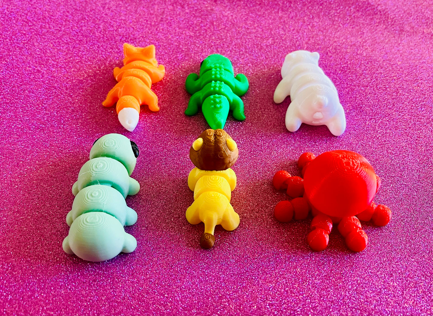 3D Printed Mini Articulated Animals Pack of 6