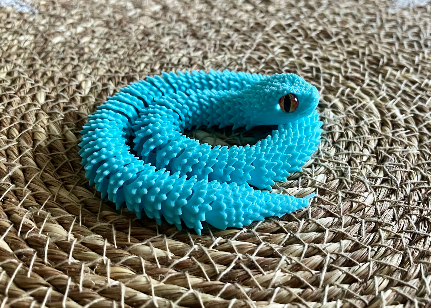 3D Printed Articulated Snake (Sky Blue)