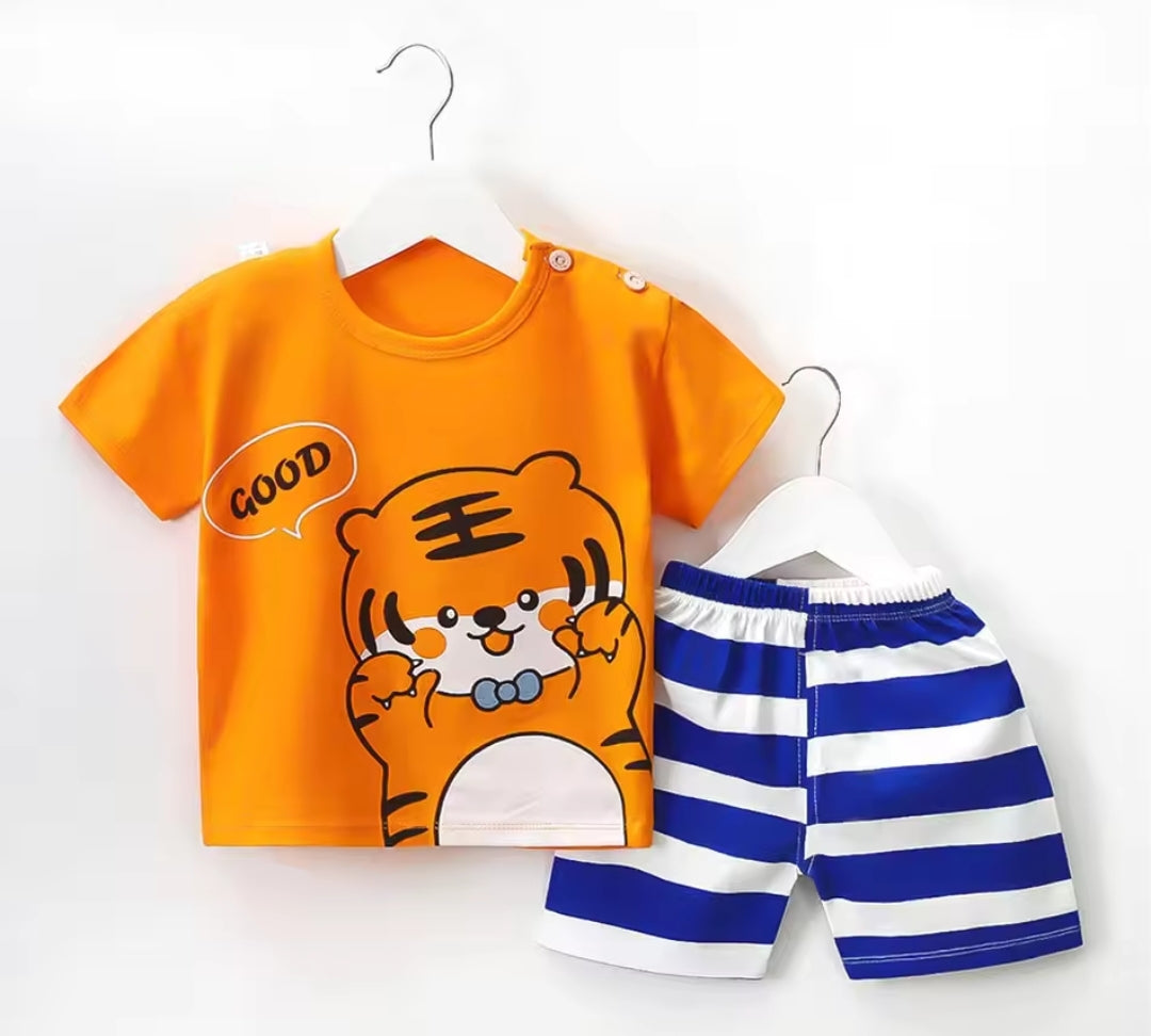 Kids Top and Shorts Set (Buttons on the top only for sizes 3-4 yrs and under) 100% Cotton (Clearance)