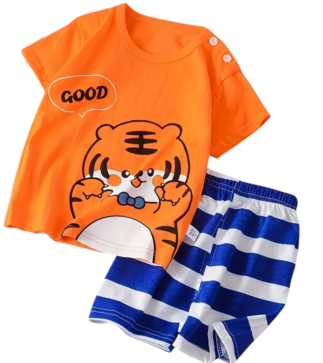 Kids Top and Shorts Set (Buttons on the top only for sizes 3-4 yrs and under) 100% Cotton (Clearance)