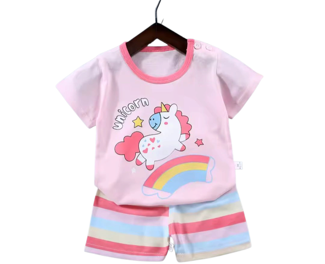 Kids Top and Shorts Set (Buttons on the top only for sizes 3-4 yrs and under) 100% Cotton (Clearance)