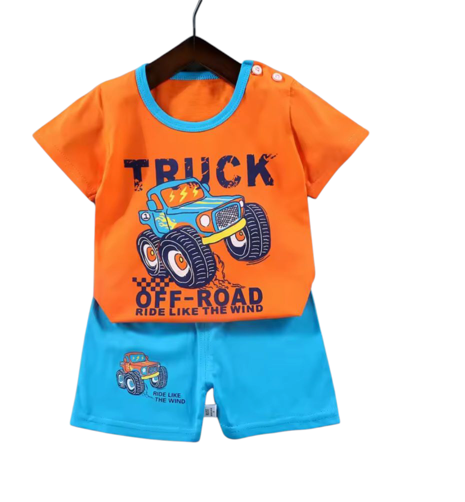 Kids Top and Shorts Set (Buttons on the top only for sizes 3-4 yrs and under) 100% Cotton (Clearance)