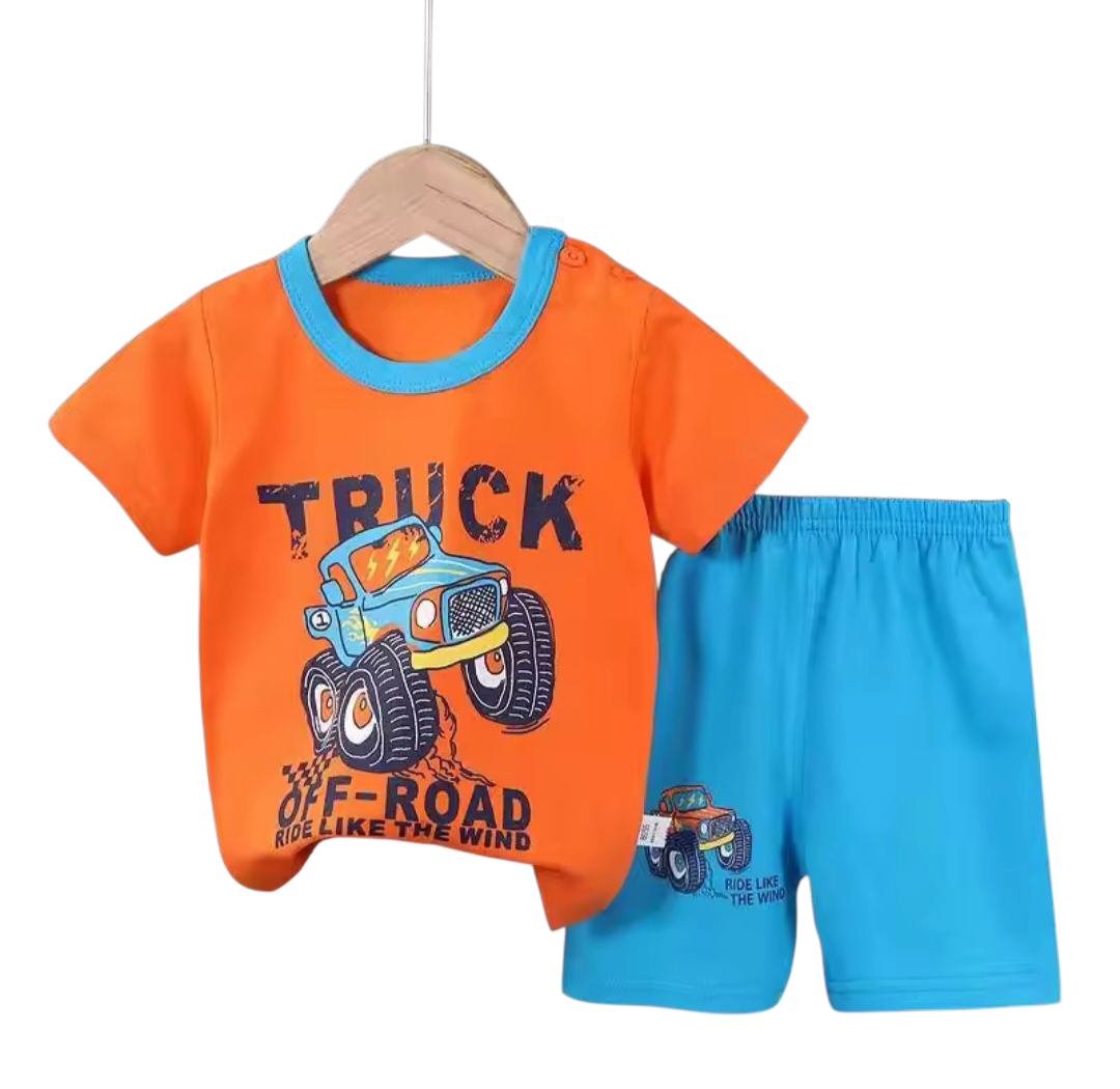 Kids Top and Shorts Set (Buttons on the top only for sizes 3-4 yrs and under) 100% Cotton (Clearance)