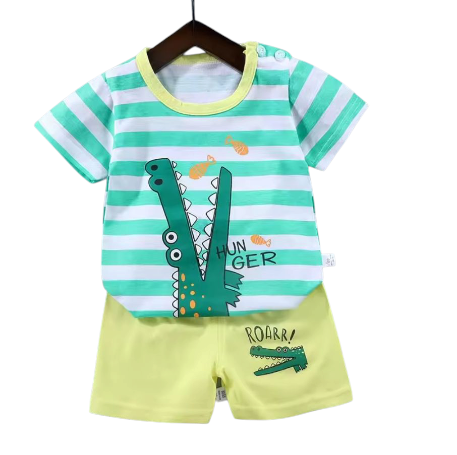 Kids Top and Shorts Set (Buttons on the top only for sizes 3-4 yrs and under) 100% Cotton (Clearance)