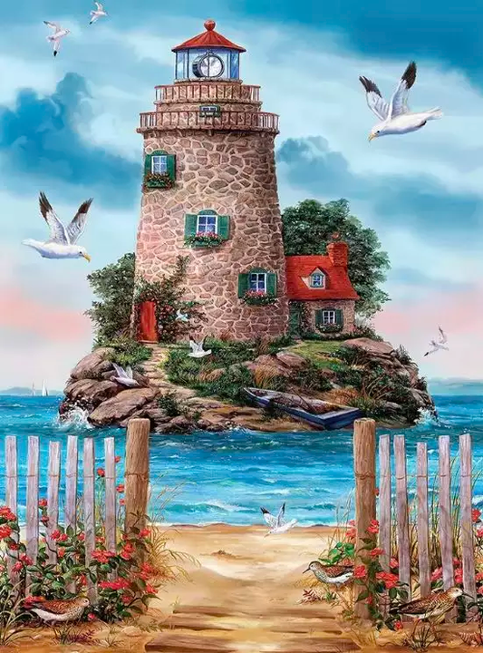 Lighthouse 5D Diamond Painting Kit 35*45 cm (Full Round Drill) Quality Poured Glue Canvas SALE