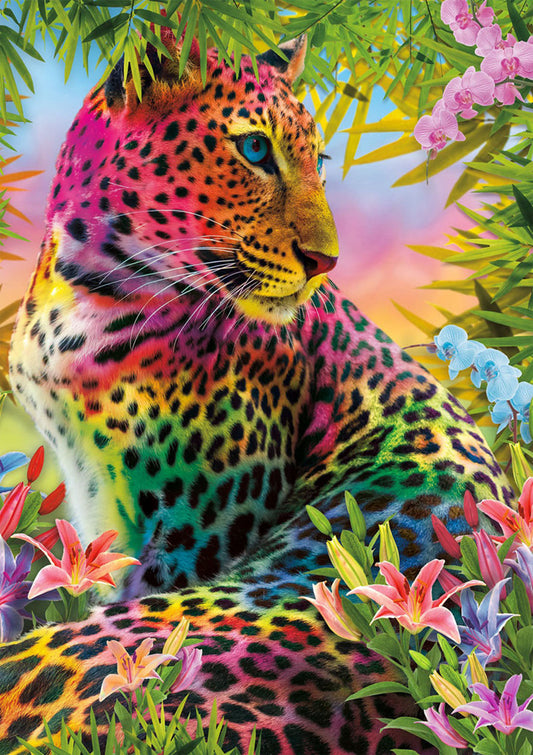 Colourful Leopard 5D Diamond Painting/ Diamond Art Kit 30*40 cms (Full Drill) Quality Poured Glue Canvas SALE