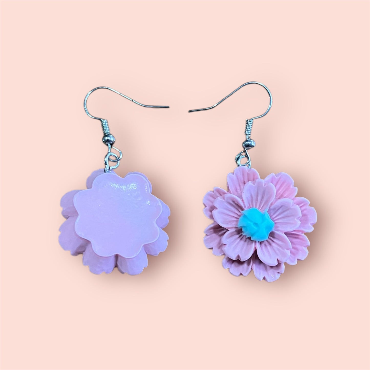 Pink Flower Earrings