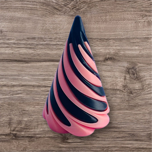 Passthrough/Spiral Cone Fidget (Black and Light Pink)
