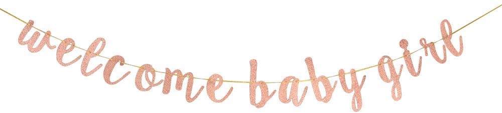 Welcome Baby Girl Banner (Rose gold) Clearance