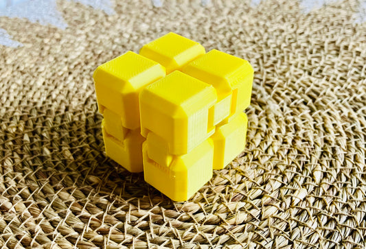 3D Printed Infinity Fidget Cube (Yellow)