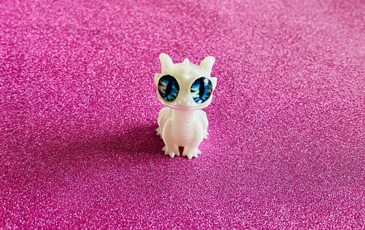 3D Printed Mini Dragon (White)