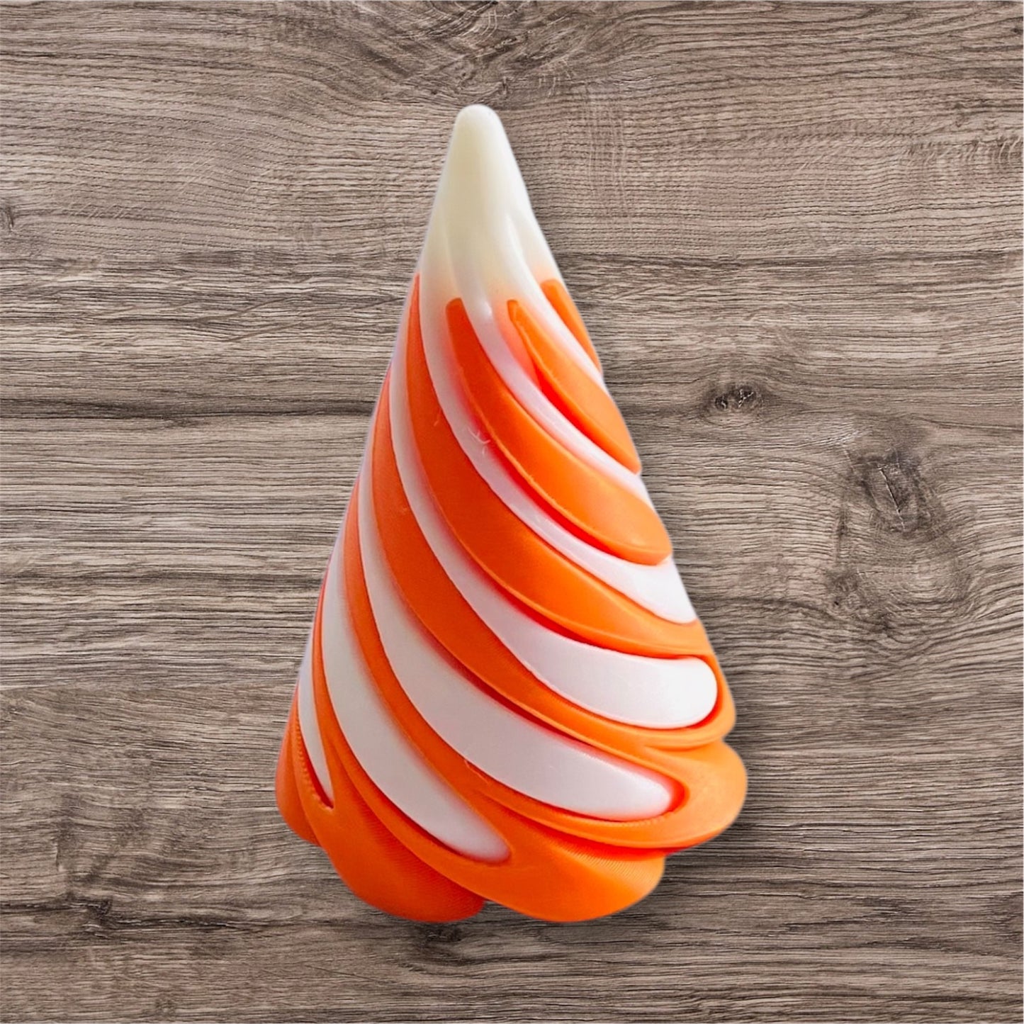 Passthrough/Spiral Cone Fidget (White and Orange)