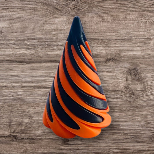 Passthrough/Spiral Cone Fidget (Black and Orange)