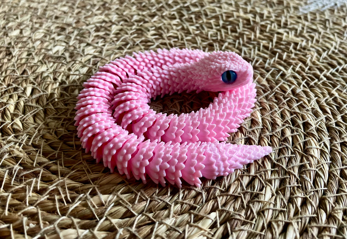 3D Printed Articulated Snake (Light Pink)
