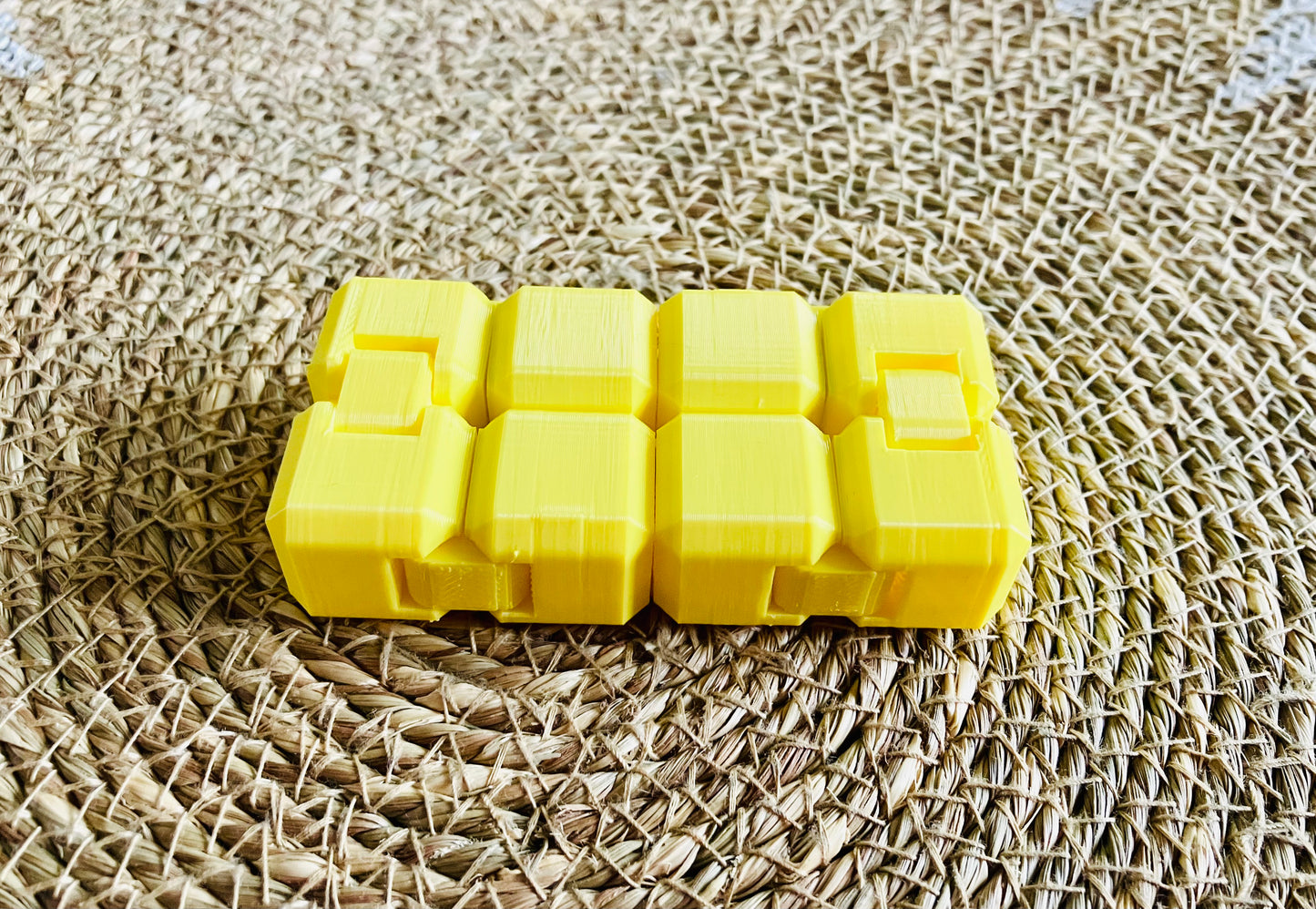 3D Printed Infinity Fidget Cube (Yellow)