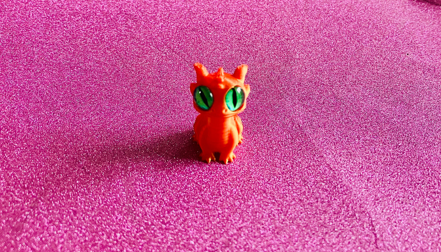 3D Printed Mini Dragon (Orange)