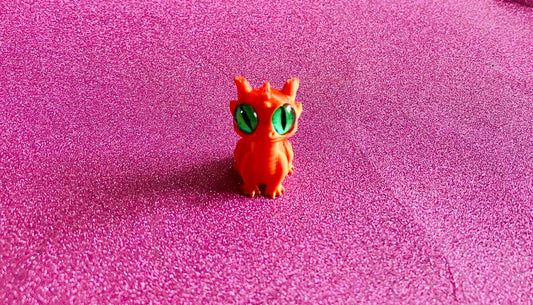 3D Printed Mini Dragon (Orange)