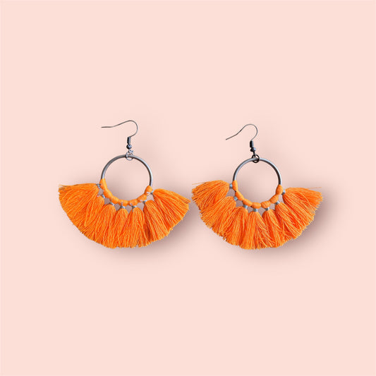 Orange Tassel Earrings
