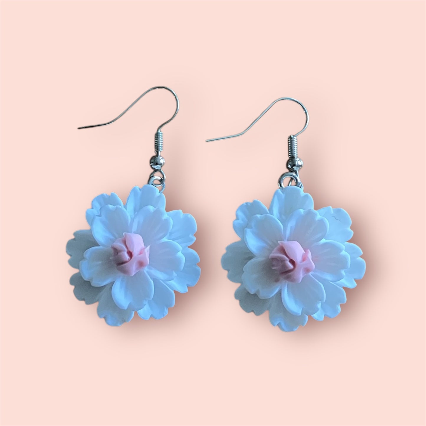 White Flower Earrings
