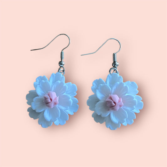 White Flower Earrings