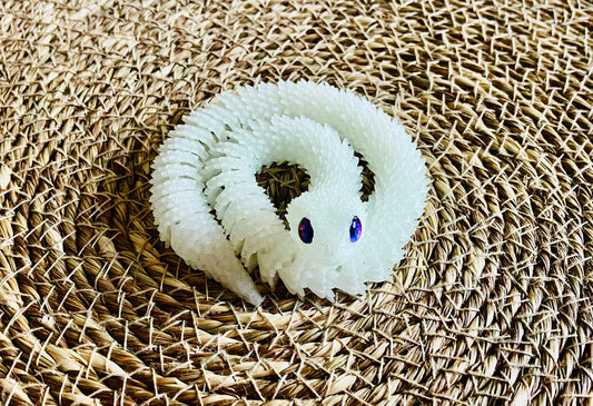 3D Printed Articulated Snake (Greenish Glow In the Dark)