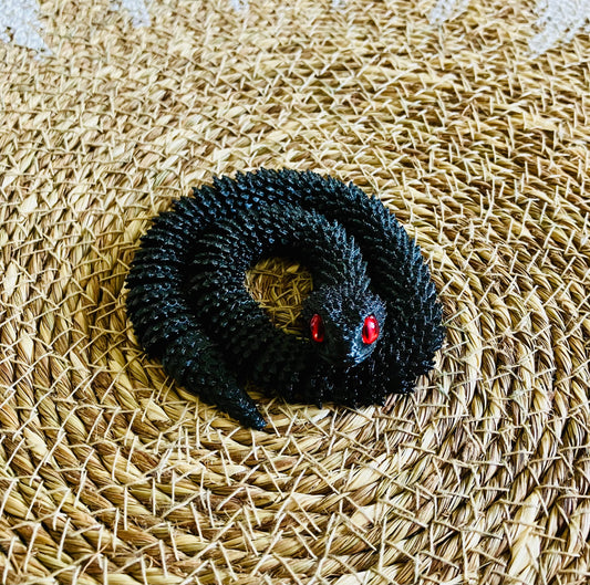 3D Printed Articulated Snake (Black)