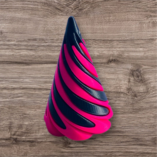 Passthrough/Spiral Cone Fidget (Black and Hot Pink)